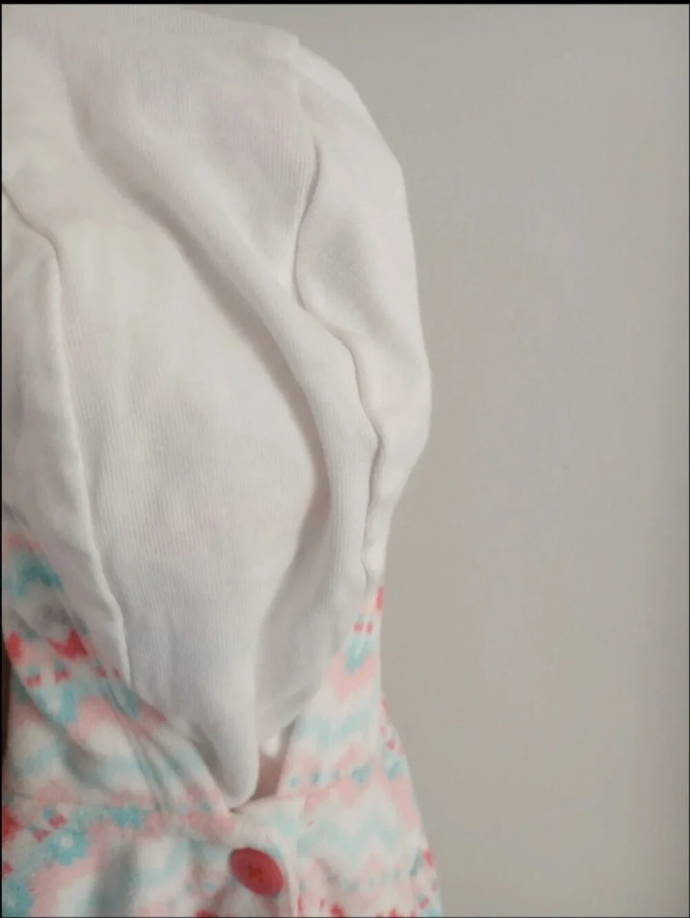Carter's Coral Pink Blue Gray Fleece Hooded One-Piece Bodysuit 18 Months Baby